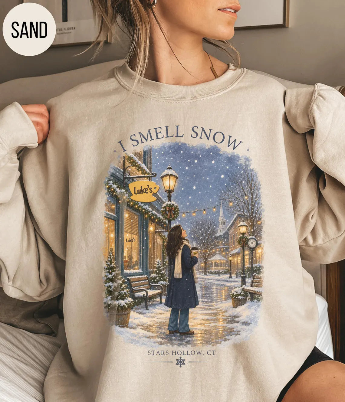 I Smell Snow Sweatshirt Stars Hollow Winter Crewneck