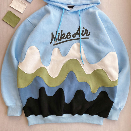 "Blue Earth" Wavy Rework Hoodie