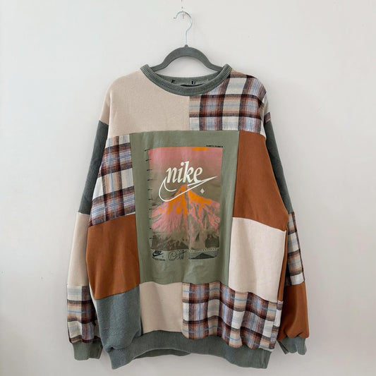 Alpine Scenic Block Spliced Pullover