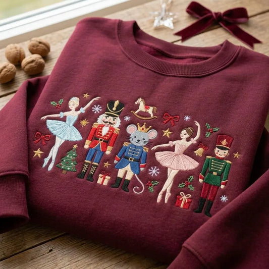 Ballerina Nutcracker Embroidered Sweatshirt