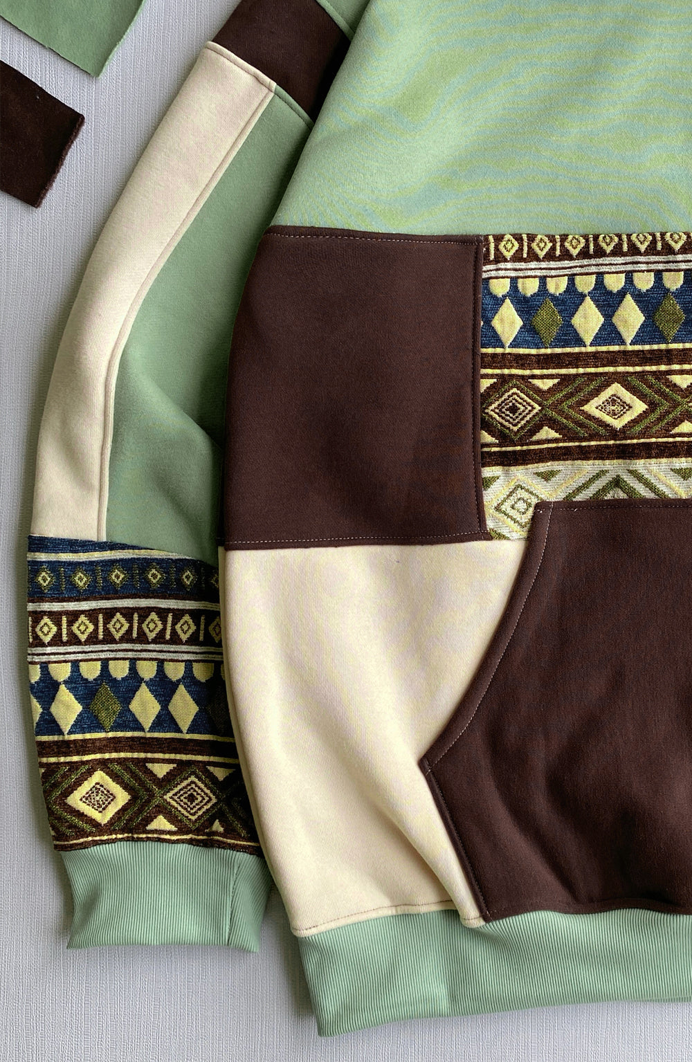 Tribal Tapestry & Sage 1-of-1 Rework Hoodie
