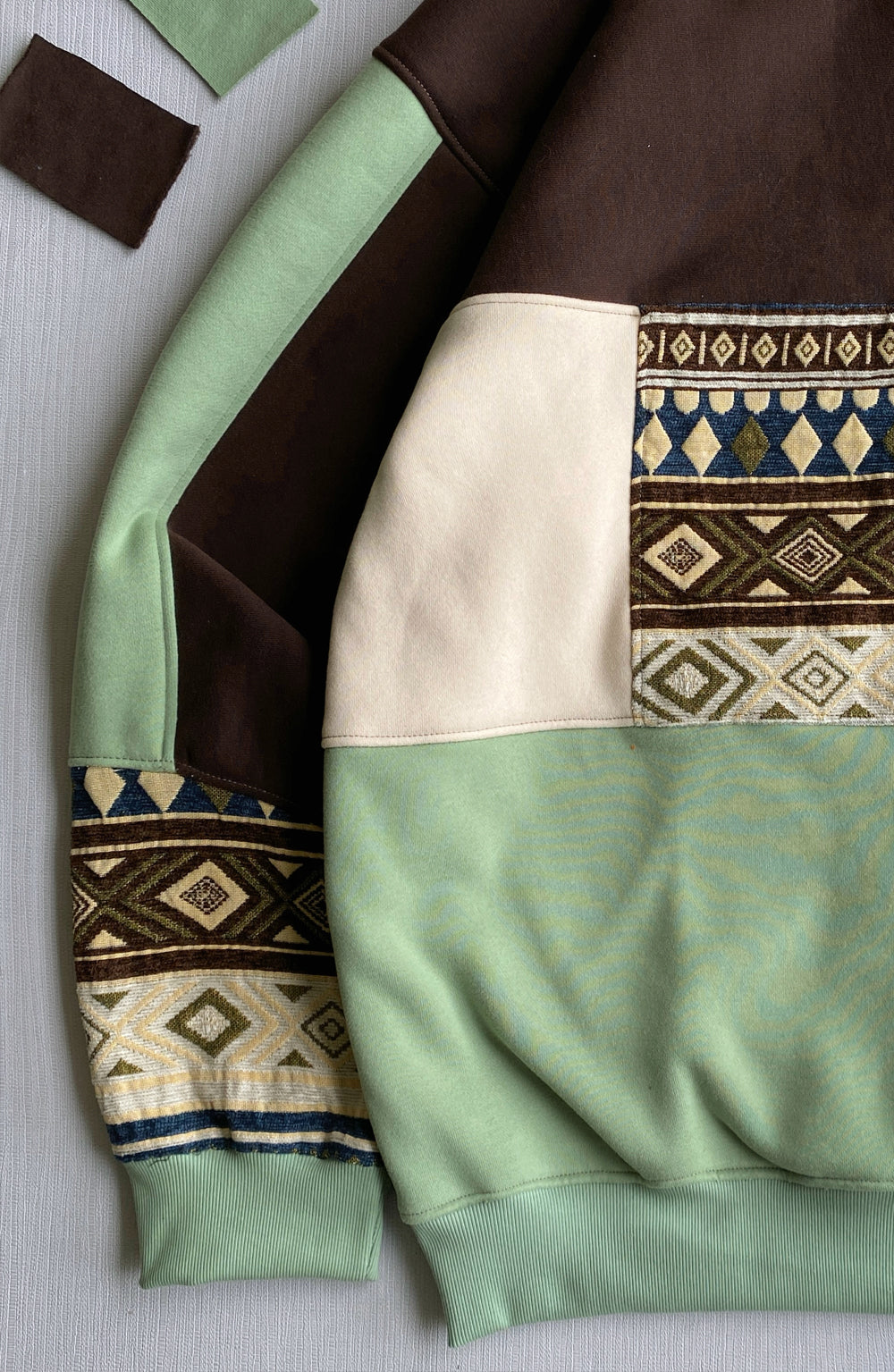 Tribal Tapestry & Sage 1-of-1 Rework Hoodie