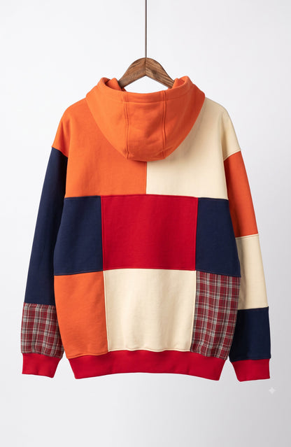 Burnt Orange & Red Plaid 1-of-1 Rework Hoodie