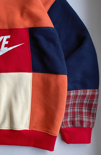 Burnt Orange & Red Plaid 1-of-1 Rework Hoodie