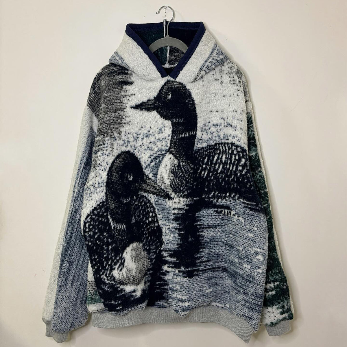 Upcycled Graphic Knit Hoodie