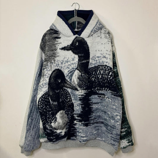 Upcycled Graphic Knit Hoodie