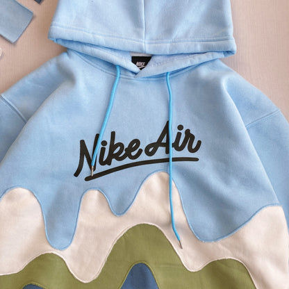 "Blue Earth" Wavy Rework Hoodie