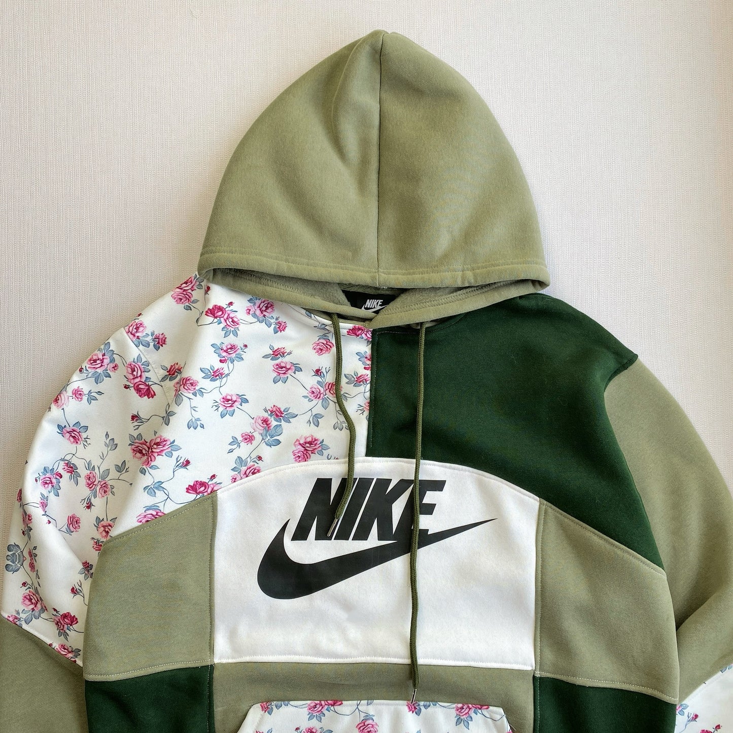 "Olive Garden" 1-of-1 Reworked Floral Hoodie
