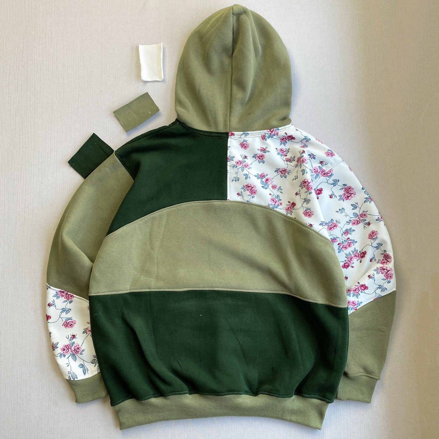 "Olive Garden" 1-of-1 Reworked Floral Hoodie